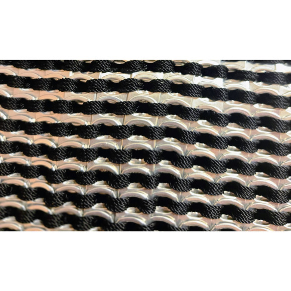 Soda Pop Tabs and Crochet black silver crossbody handbag purse - Picture 10 of 12